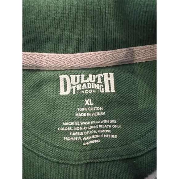 Duluth Trading Co. Mens Green Polo Shirt 1/4 Button Long Sleeve Shirt Size XL - Picture 5 of 8